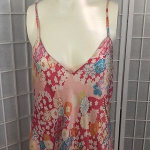 August Moon Floral Silk Nightgown SzM